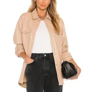 Bardot 'Frida' Vegan Leather Tan Shirt Size 6